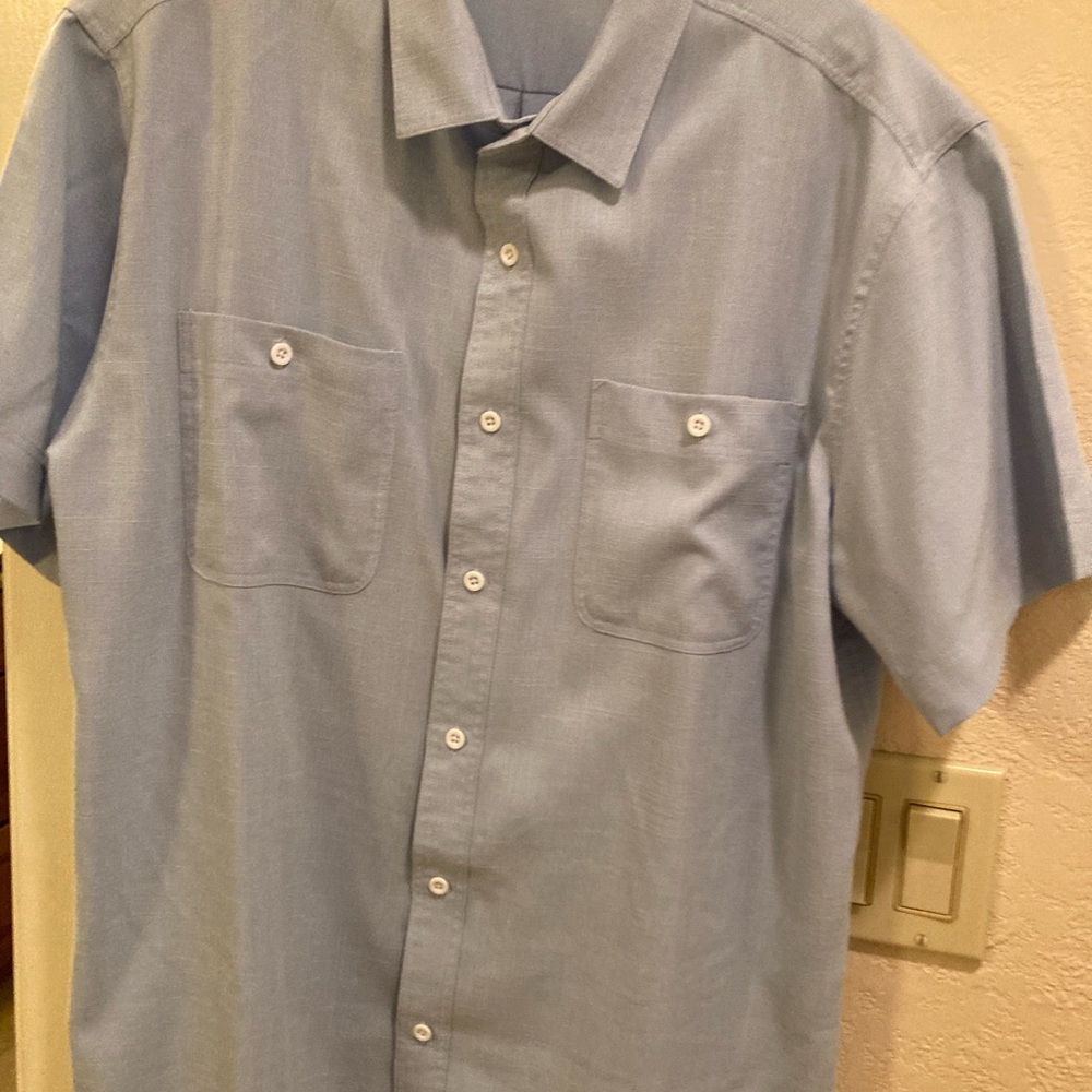 Coofandy Men's Blue Short Sleeve Shirt